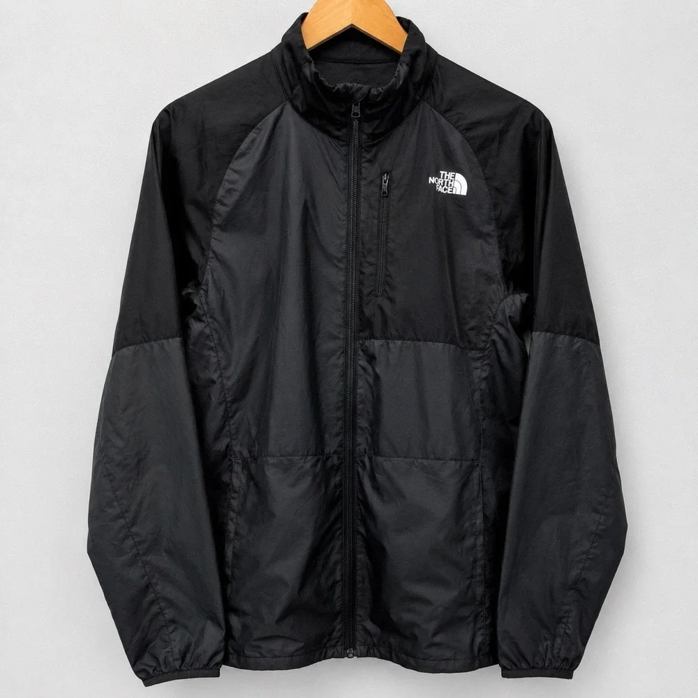The North Face Men's Black Lightweight Full Zip Windbreaker Jacket Size Small